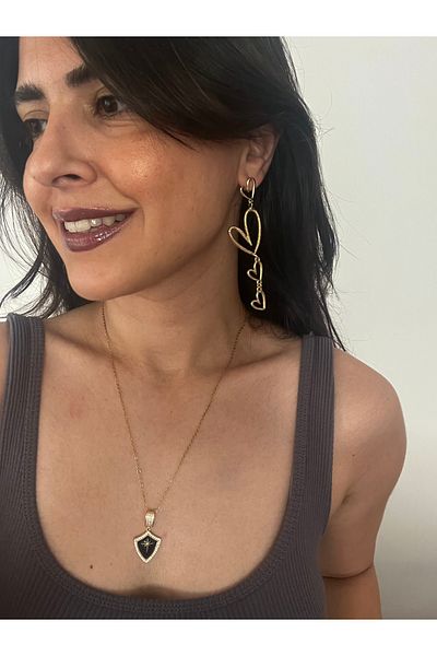 Hoop jewelery Dangle Heart Earrings