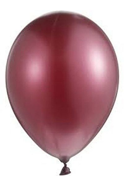 BAL10 DÜNYASI Claret Red Metallic Balloon 50 Pieces + 5 m Balloon Chain