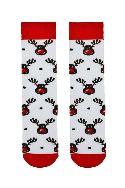 CARNAVAL SOCKS Λευκές πετσέτες με σχέδια με πολλά ελάφια