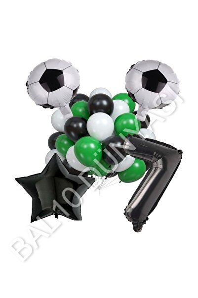 BAL10 DÜNYASI مجموعة بالونات اللاتكس ذات رقم نجمة كرة القدم لعمر 7 سنوات