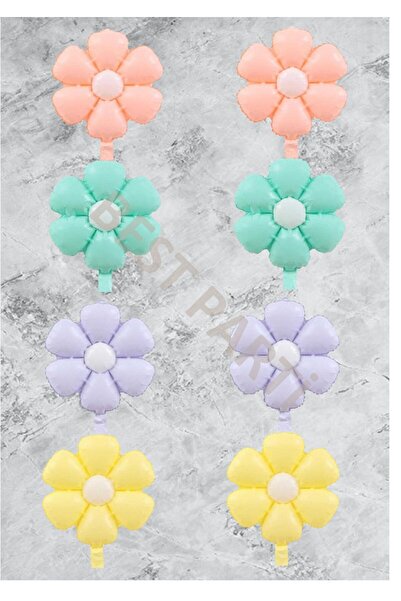 BAL10 DÜNYASI 8-Piece Mixed Daisy Foil Balloons Set
