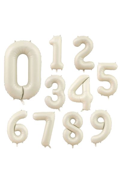 BAL10 DÜNYASI Sea Sand Beige Color Number Foil Balloon Age 4