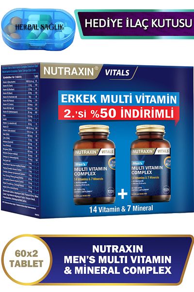 Nutraxin 2. 50% Multivitamin and Mineral Product for Men - 2 Pieces