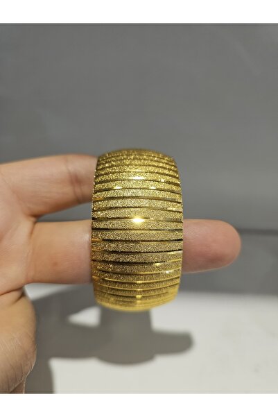 imitasyon dünyası 22 Ayar Altın Kaplama Yan Çizgi Model Bilezik 3 Cm Eninde A Kalite