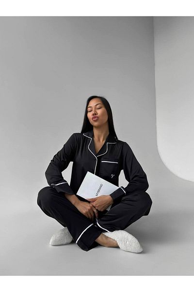 Kitty Homewear Kitty vs Satin - Set cămașă și pijama fără model