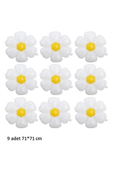BAL10 DÜNYASI Daisy Foil Balloon 9 Pieces 71 cm
