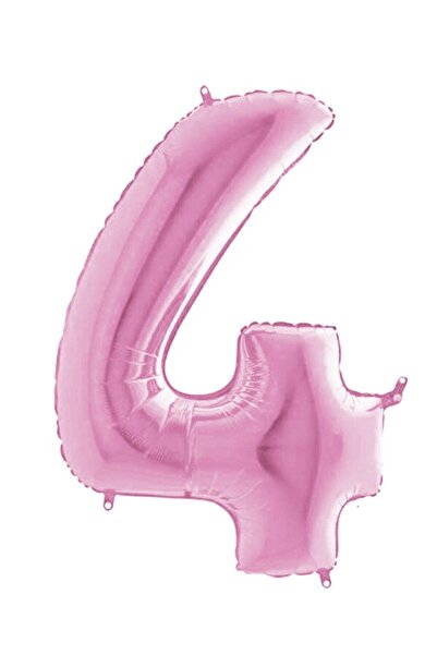 BAL10 DÜNYASI Foil Balloon 34 Inch 80 Cm 4 Number Pink