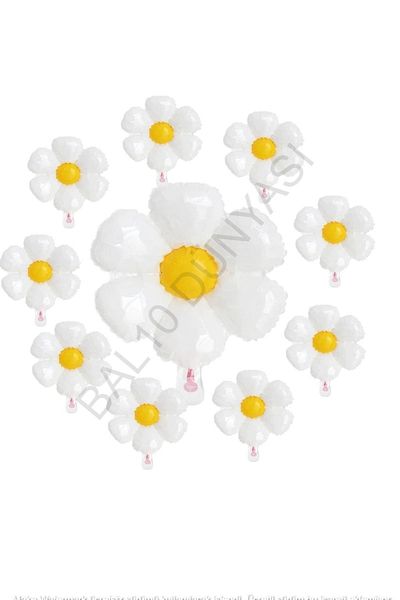 BAL10 DÜNYASI 10 Daisy Themed Foil Balloon Set