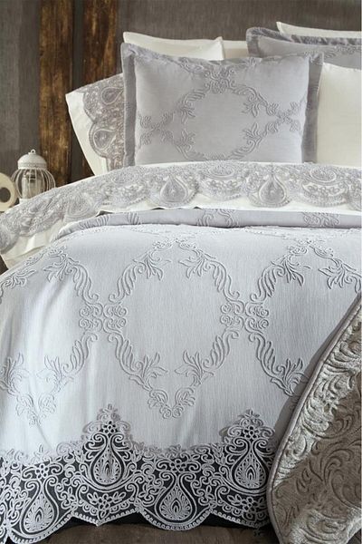 Çeyiz Diyarı Gray Dowry Land Sahara 10 Piece Blanket Set