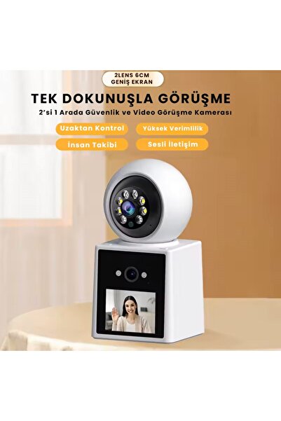 Kadraj Çift Lensli 6MP,  Wi-Fi Panorama Bebek Kamerası - Video Görüşme, İç Me...