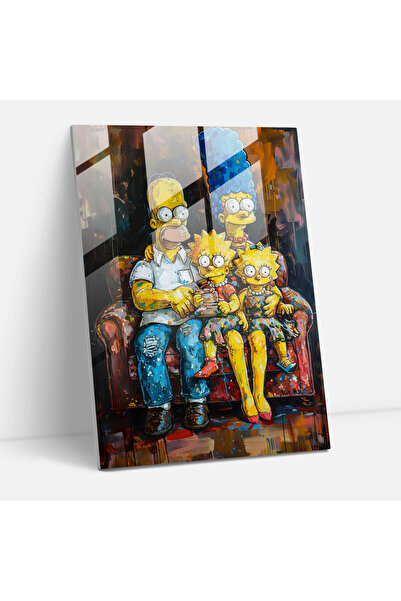 PaintedAnarchy طباعة سيمبسنز الزجاجية - سيمبسنز، ألوان نابضة بالحياة، فن جدار...
