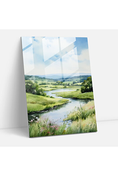 PaintedAnarchy Oppenheimer Glass Wall Art, Serene Countryside, Oppenheimer, W...
