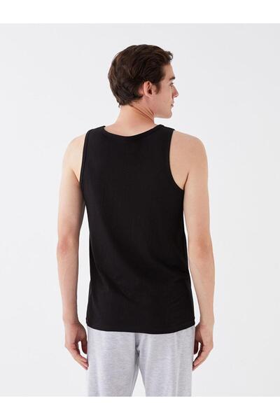 LC Waikiki Men's Black U-neck Combed Cotton Tank - Pack of 2