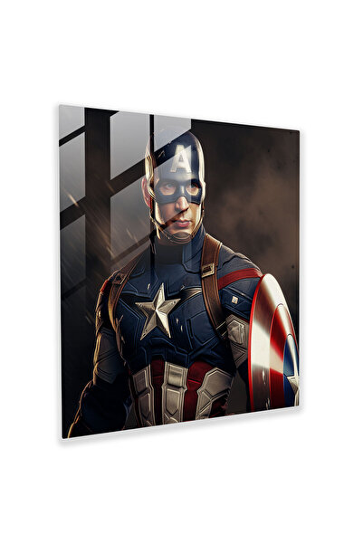 PaintedAnarchy طباعة Marvel Glass، صورة رقمية واقعية للكابتن أمريكا، Marvel، ...