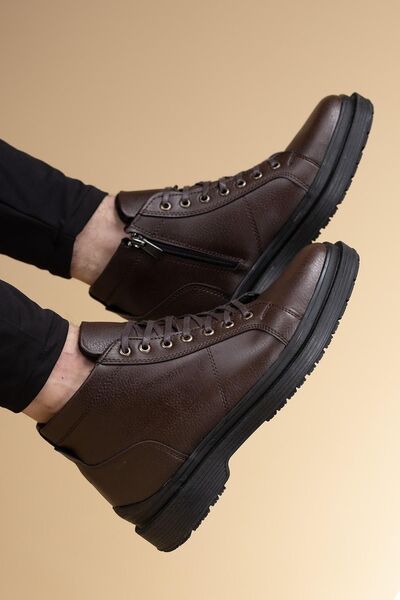 Riccon Unisex boty na zip0012572 hnědé