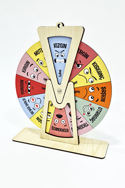 metafortoys Ahşap Duygu Çarkı Oyuncağı, Montessori Duygu Tablosu
