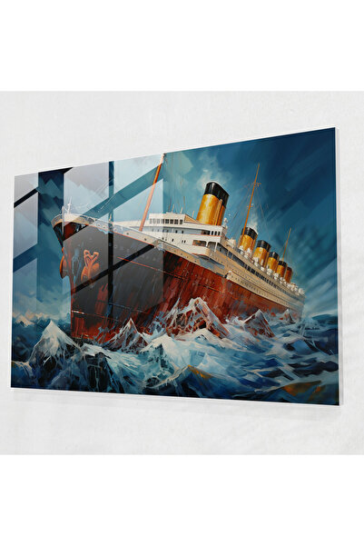PaintedAnarchy Titanic Glass Print - Titanic, Modern Art, Wall Decoration, Ho...