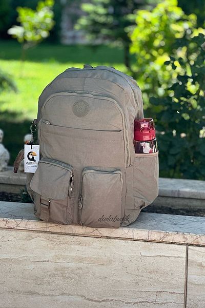 DodoButik Dark Cream Color - Large Size Rain Resistant Multi-Pocket Lightweight Backpack