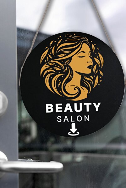 Nod Salon de înfrumusețare - Semn de bun venit pentru ușă din sticlă, ornamen...