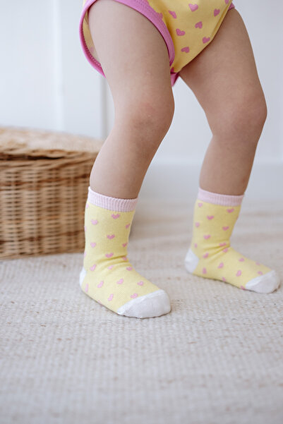 Lilabio Rainbow Patterned 6-Piece Socks for Baby Girl