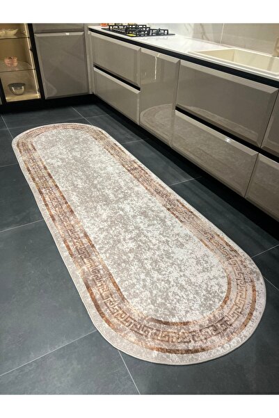 Brillant Klasik Bordürlü Desen Çizgili Oval Lateks Deri Taban Saçaksız Salon ...