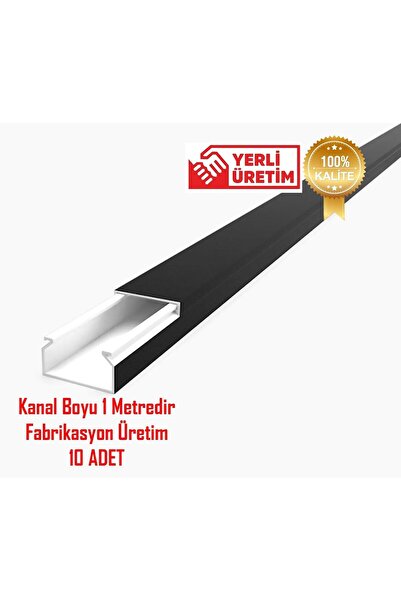 YTE Extra Kendinden Yapışkanlı Siyah Kablo Kanalı 25x16 10 Metre 10 Adet Mutl...