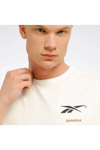 Reebok BB BASKETBALL CT SS Beige Men's Short Sleeve T-Shirt