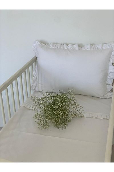 PAMUKA White Baby Duvet Cover Set - Ruffled