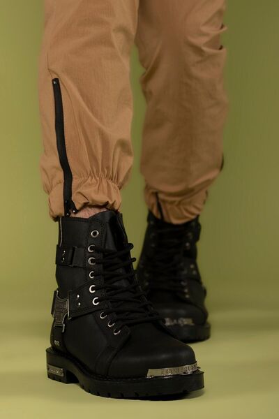 Riccon Siyah Unisex Biker Bot 0012536