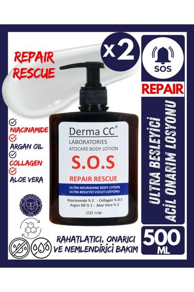 Derma CC LABORATORIES Atocare Body Lotion S.o.s Bakım Vücut Losyonu 500m X 2 ...
