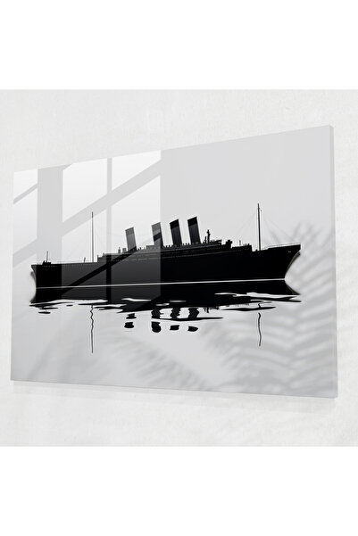 PaintedAnarchy Titanic Glass Wall Art, Minimalist Silhouette, Titanic, Wall D...