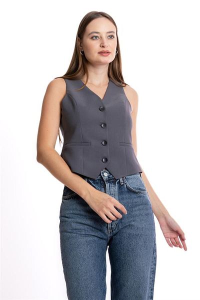 ONE8 V-Neck - Lined Vest with Closed Pocket Detail