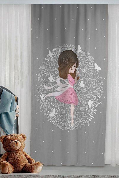 Bebişim Halı Cute Princess Fairy Girl Double Winged Children's Room Background Curtain