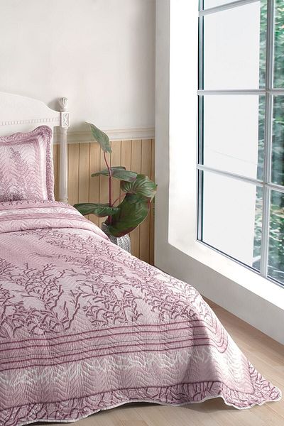 Örtüm Eylül Powder Double Quilted Bedspread