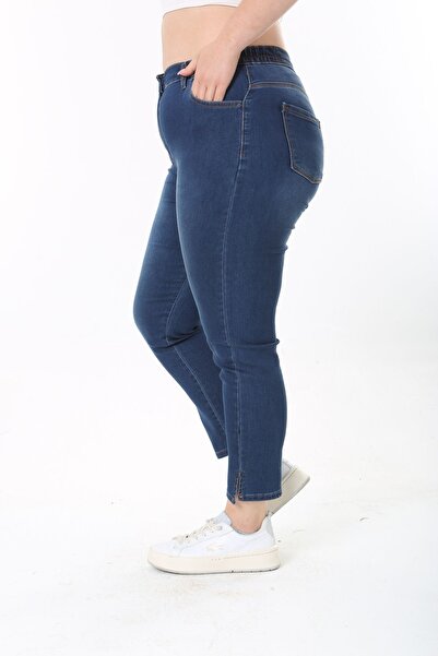 EYLÜL BUTİK Παντελόνι με λατέρ μέσης μεγάλου μεγέθους - ελαστικό ύφασμα Lycra