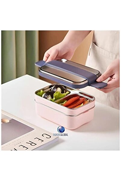 Vagonlife Çelik Pudra Koyu Gri Beslenme Kabı Sefer Tası 1200 ml Bl20183