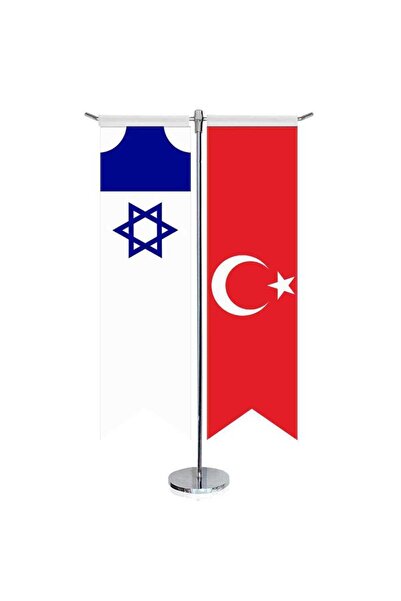 cnpromosyon Karamanoğulları Beyliği Bayrağı Ve Türkiye - Kırlangıç - Saten T Direk 2li Masa Bayrağı