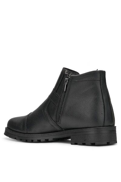 Nstil Ανδρικές μαύρες μπότες - Παπούτσια εξωτερικού χώρου με φερμουάρ, λεπτομέρεια πόρπης και οδοντωτή σόλα 01