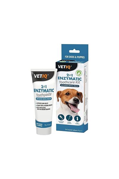 Vetiq 2in1 Enzymatic Dog Toothpaste and Toothbrush Set - 70 Gr