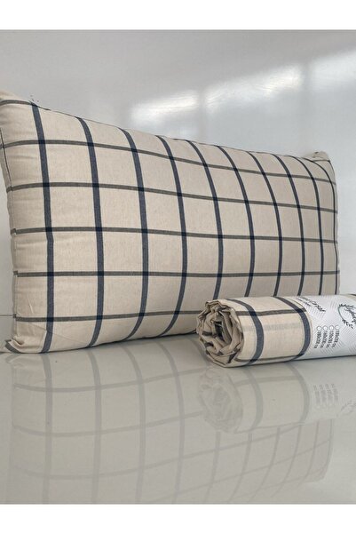 uykulife home collection Uykulife Single Striped and Checked Elastic Sheet Set - Cream Black