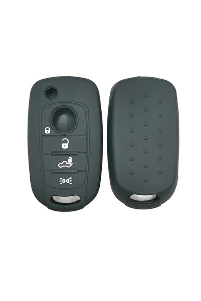 Generic Brand Black Silicone Key Case For Fiat Egea 2015-2018 Compatible