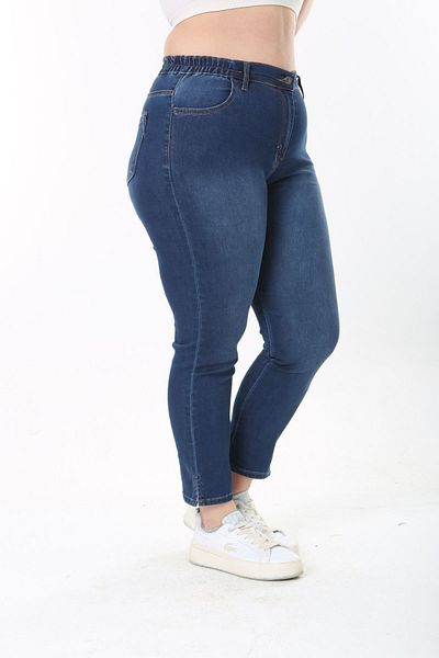 EYLÜL BUTİK Large Size Latex Waist Ankle Length Trousers - Lycra Flexible Fabric