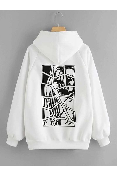 DEEPSENCE Beyazz Men'S SweatShirt - Hooded, Skull Back Print