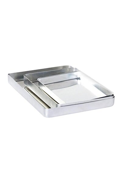 Al Metal صينية البقلاوة المعدنية - زاوية وسميكة، 20x30x3 سم