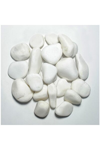 HAZARTAŞ Beyaz Tamburlanmış Dolomit Taşı 20 Kg, 1-2 Cm Doğal ve Estetik Malzeme