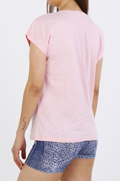 Nicoletta Női rövidnadrág pizsama szett rövid ujjú farmermintás pamut lycra rózsaszín