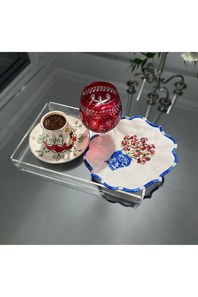 LİNDA MİA Blue Blanc Single Cocktail Napkin