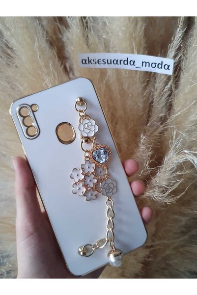 Aksesuarda Moda حافظة سامسونج A11-M11 المتوافقة مع الأزهار والأحجار واللؤلؤ و...