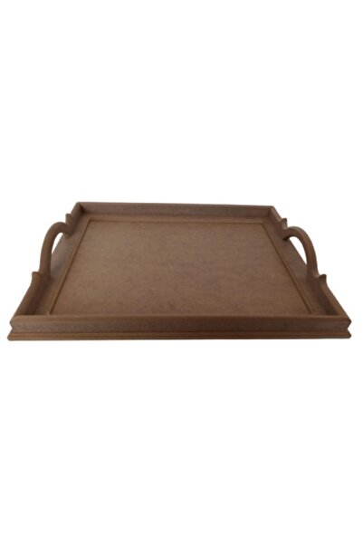 Hobi Dünya Ahşap Mdf Çok Amaçlı Bronz Servis Tepsi 39×31cm