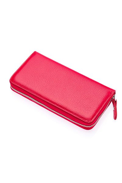 CüzCan Πορτοφόλι Unisex Red από γνήσιο δέρμα West Polo - Χαρτοφυλάκιο χειρός με φερμουάρ